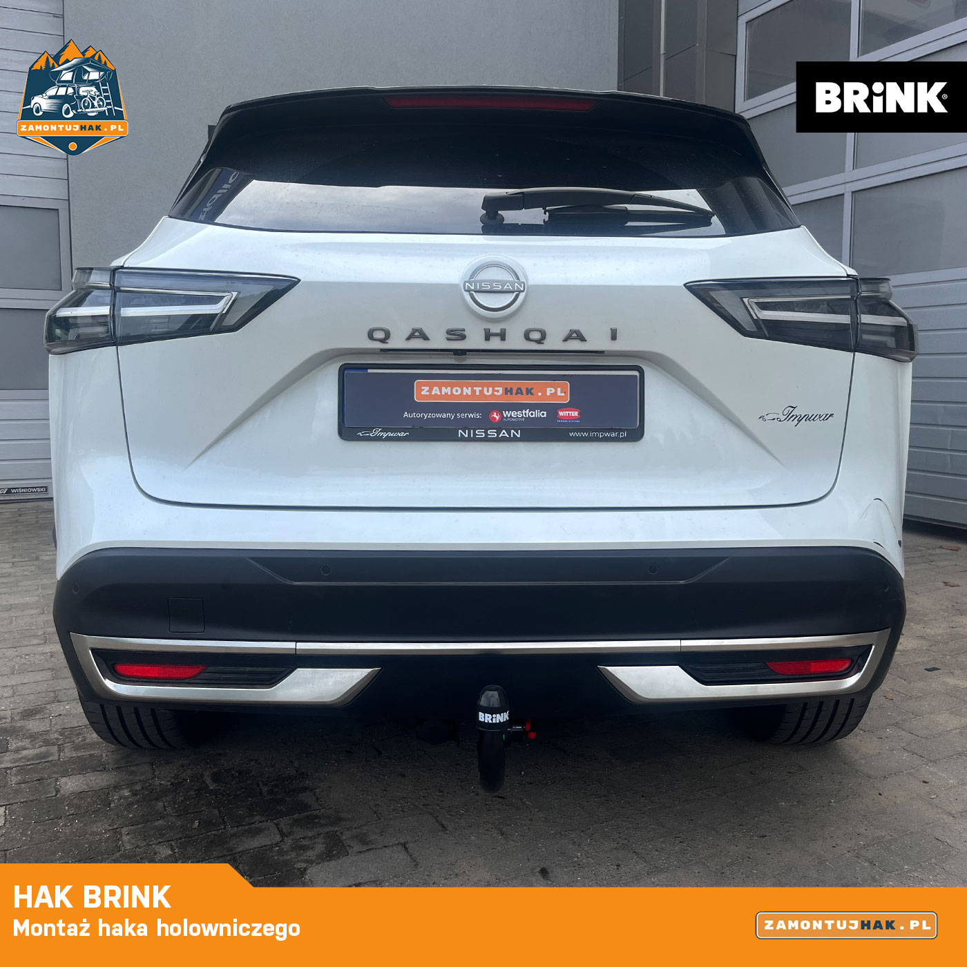 Montaż haka Brink w Nissan Qashqai wykonany przez ZamontujHak.pl